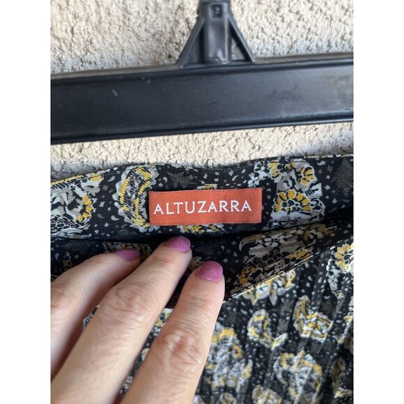 Altuzarra High Low Paisley Print Pleated Skirt - Size 40/US 8 Multicolor - Picture 10 of 11